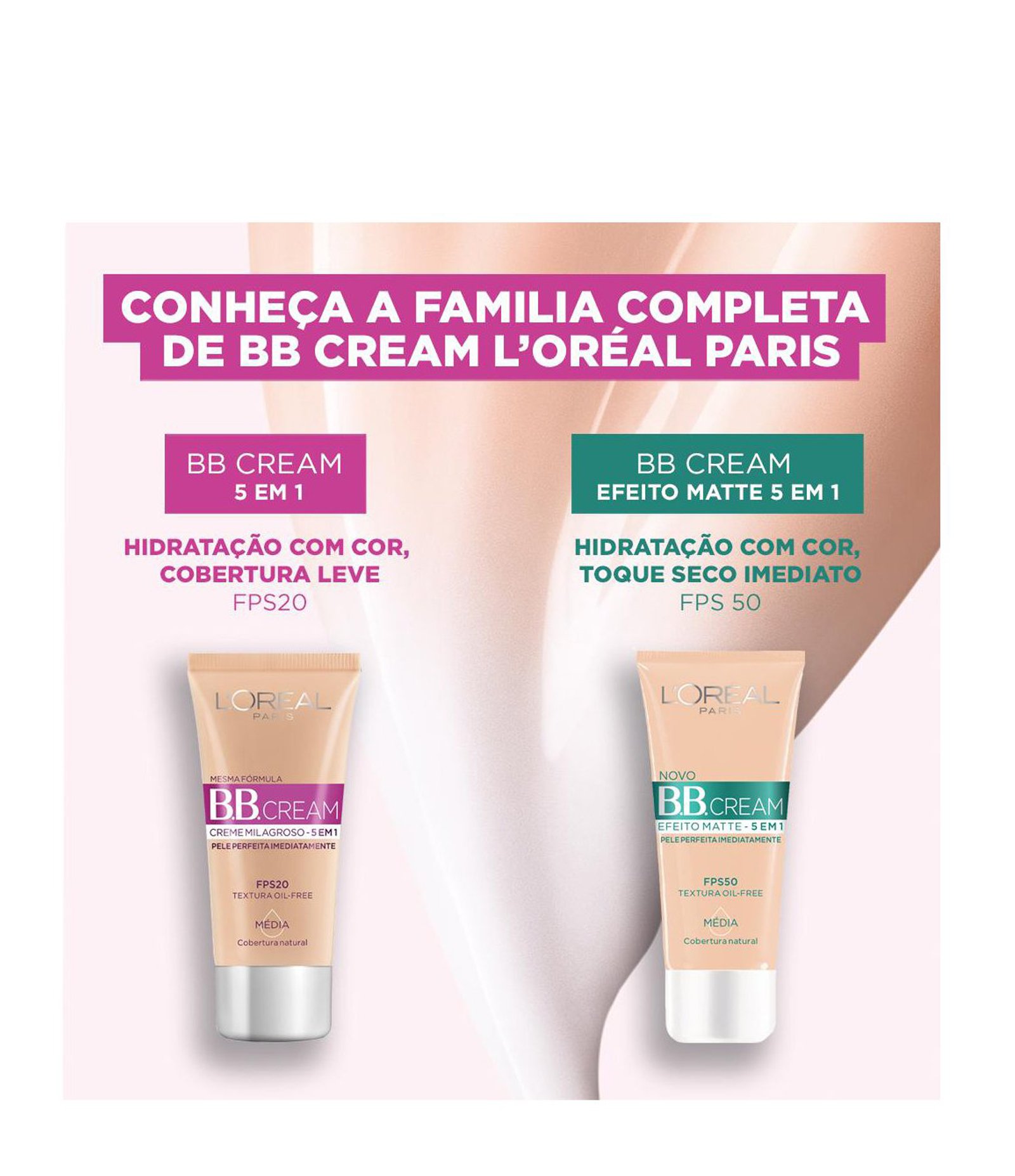 Base BB Cream L'Oréal Paris Efeito Matte FPS 50, 30ml Clara 5