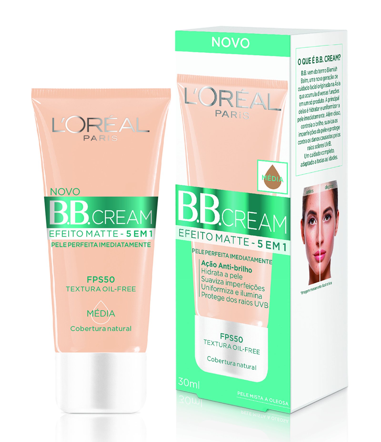 Base BB Cream L'Oréal Paris Efeito Matte FPS 50, 30ml Média 1
