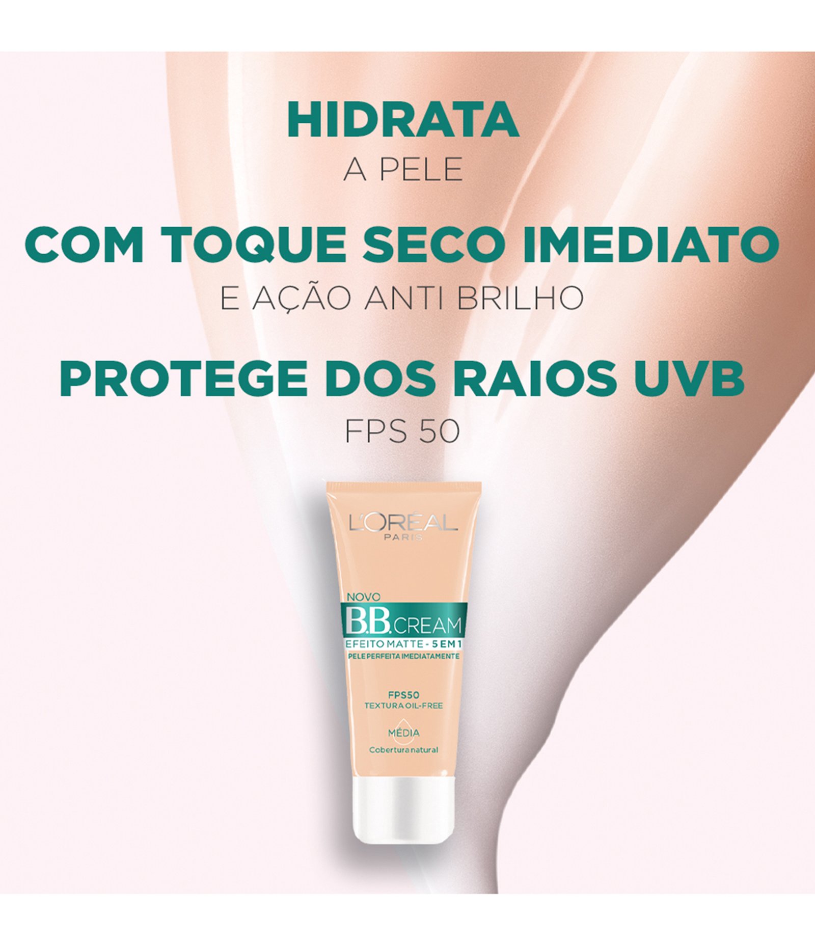 Base BB Cream L'Oréal Paris Efeito Matte FPS 50, 30ml Média 5