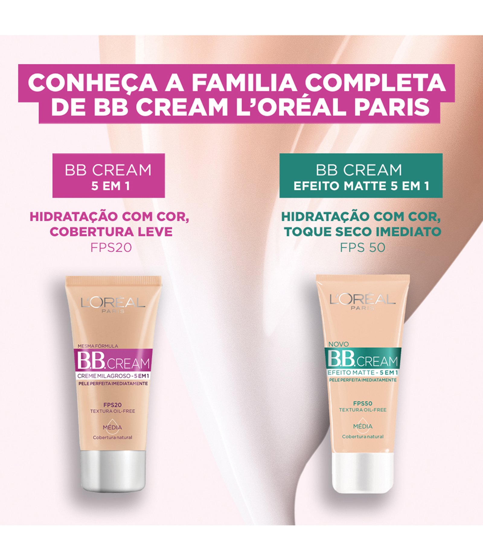 Base BB Cream L'Oréal Paris Efeito Matte FPS 50, 30ml Média 7