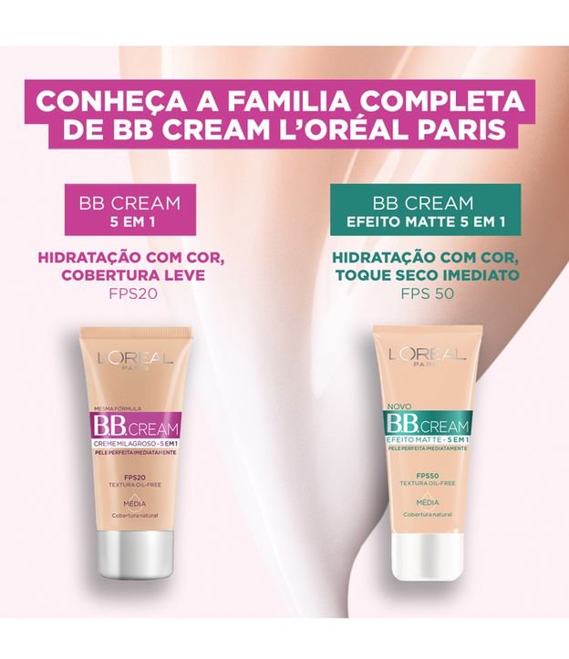 Base BB Cream L'Oréal Paris Efeito Matte FPS 50, 30ml Escura 6