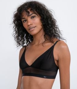 Sutiã Alongado em Tule Sem Bojo e Com Listras