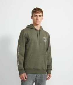 Blusão em Moletom com Capuz Estampa Trust The Vibes 