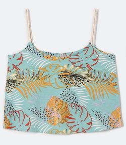 blusa de alça fina estampada