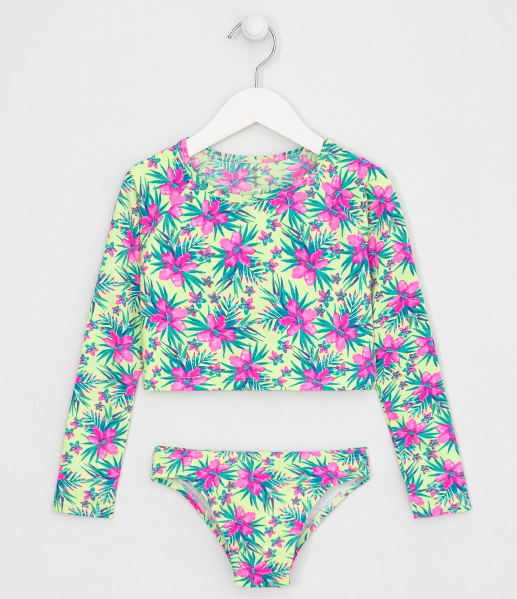 Conjunto Praia Infantl com Top Cropped  Estampa Floral - Tam 4 a 14 anos é boa?