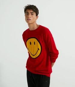 Suéter com Estampa Smiley