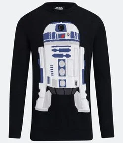 Suéter em Algodão com Estampa do R2-D2