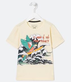 Camiseta Infantil Arara Surf - Tam 5 a 14 anos