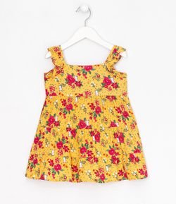 Vestido Infantil Marias em Viscose Estampa Floral - Tam 1 a 5 anos
