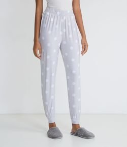 Calça de Pijama com Estampa Poá e Toque Suave