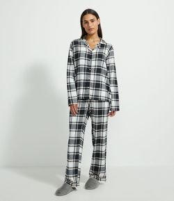 Pijama Longo em Flanela Estampa Xadrez