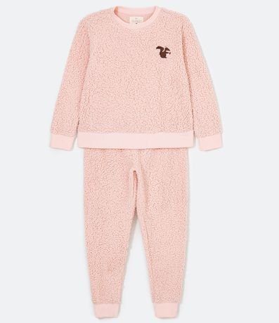 Pijama Longo em Sherpa Estampa Esquilo Menor preço em Pijama Longo em Sherpa Estampa Esquilo