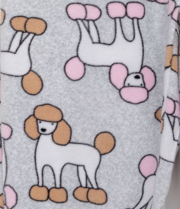 Pijama Largo en Polar con Estampado de Perrito Gris 10