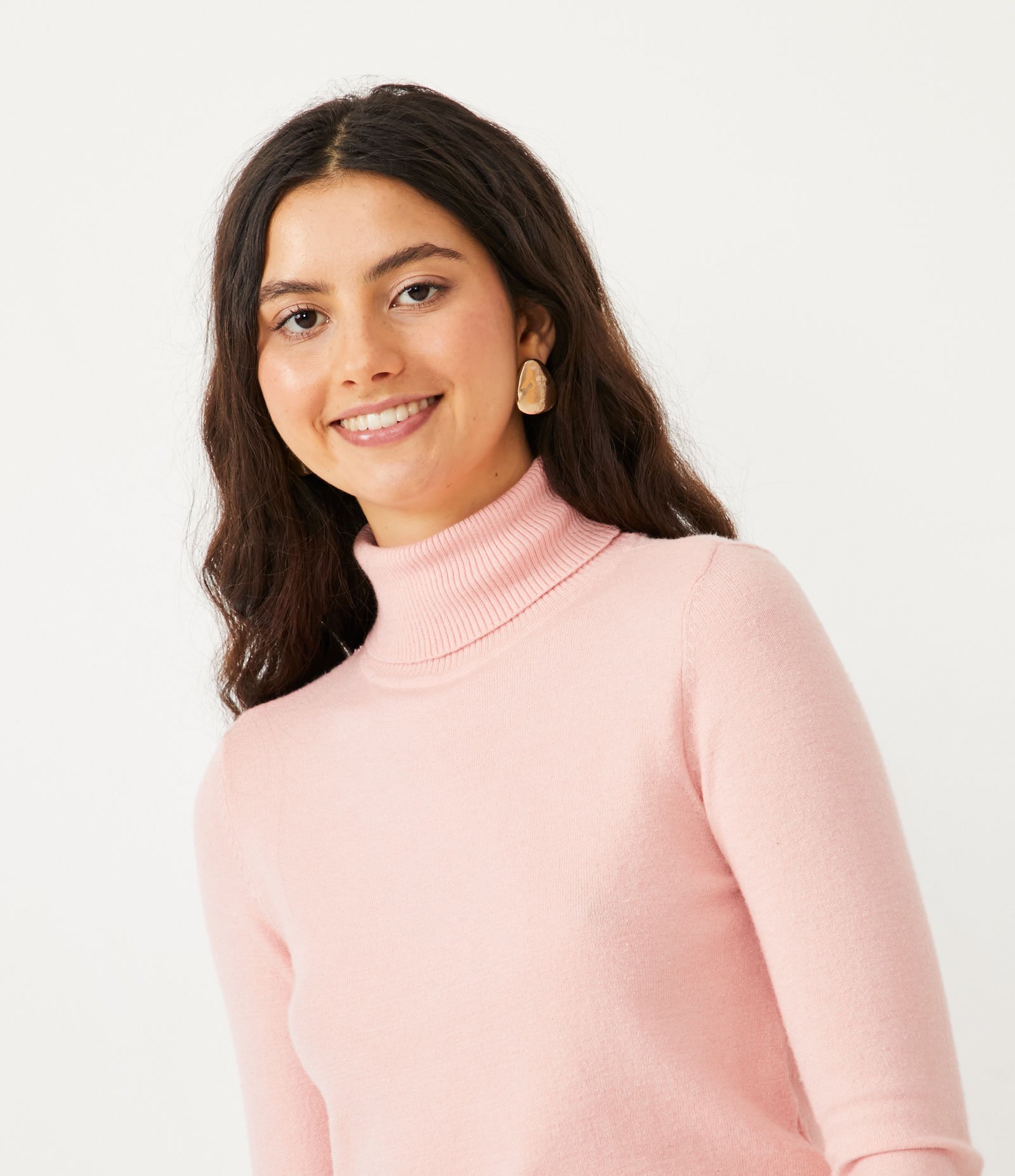 Blusa Alongada em Tricô com Golinha Alta e Fenda 4