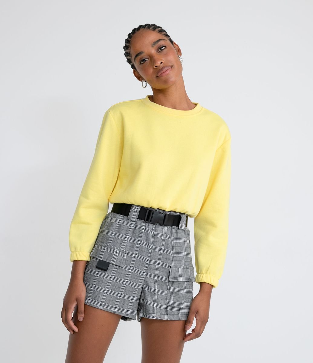 Blusão <em>cropped</em> amarelo, da Renner