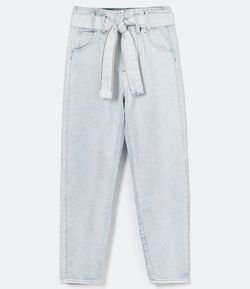 Calça Clochard Jeans com Cinto Faixa 