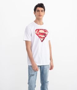 Camiseta em Meia Malha com Estampa do Super Homem