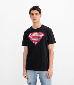 Camiseta em Meia Malha com Estampa do Super Homem