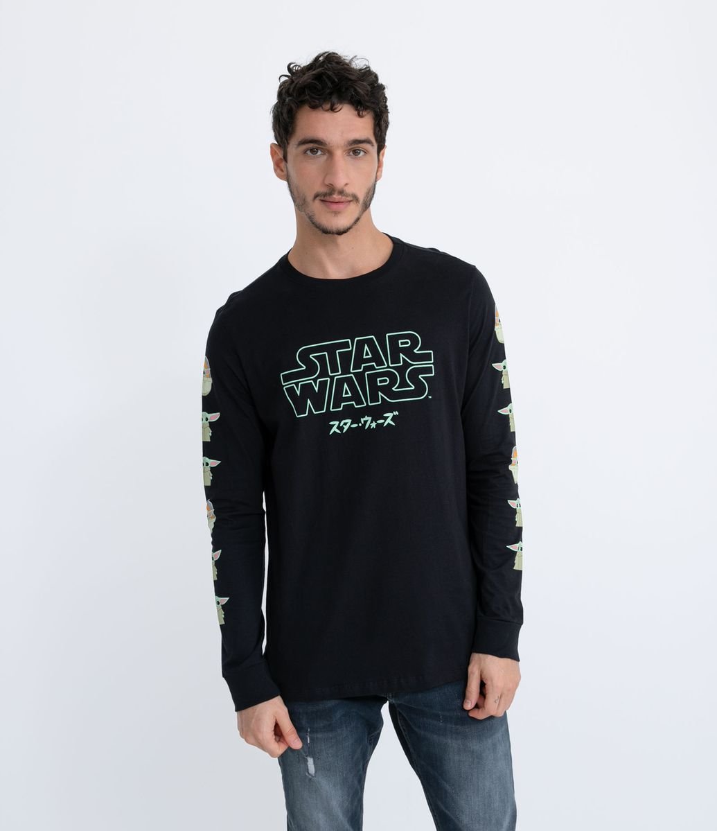 Camiseta Masculina Manga Curta Yoda Star Wars Branco