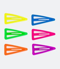 Kit com 6 Presinlhas Coloridas em Formato Triangular 