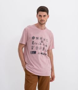 Camiseta Manga Curta com Estampa