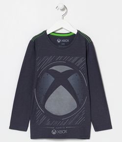 Camiseta Infantil com Estampa Símbolo X-Box - Tam 5 a 14 anos