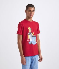 Camiseta Manga Curta com Estampa Homer