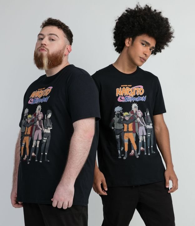 Camiseta Manga Curta com Estampa Frontal Naruto