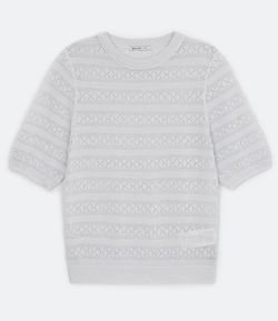 Blusa Manga Curta em Tricô com Fio Metalizado - Renner