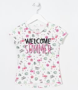 Blusa Infantil Estampada Welcome Summer - Tam 5 a 14 anos