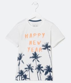 Camiseta Infantil Happy New Year Coqueiros - Tam 5 a 14 anos
