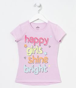 Blusa Infantil Happy Girls Shine Bright - Tam 5 a 14 anos