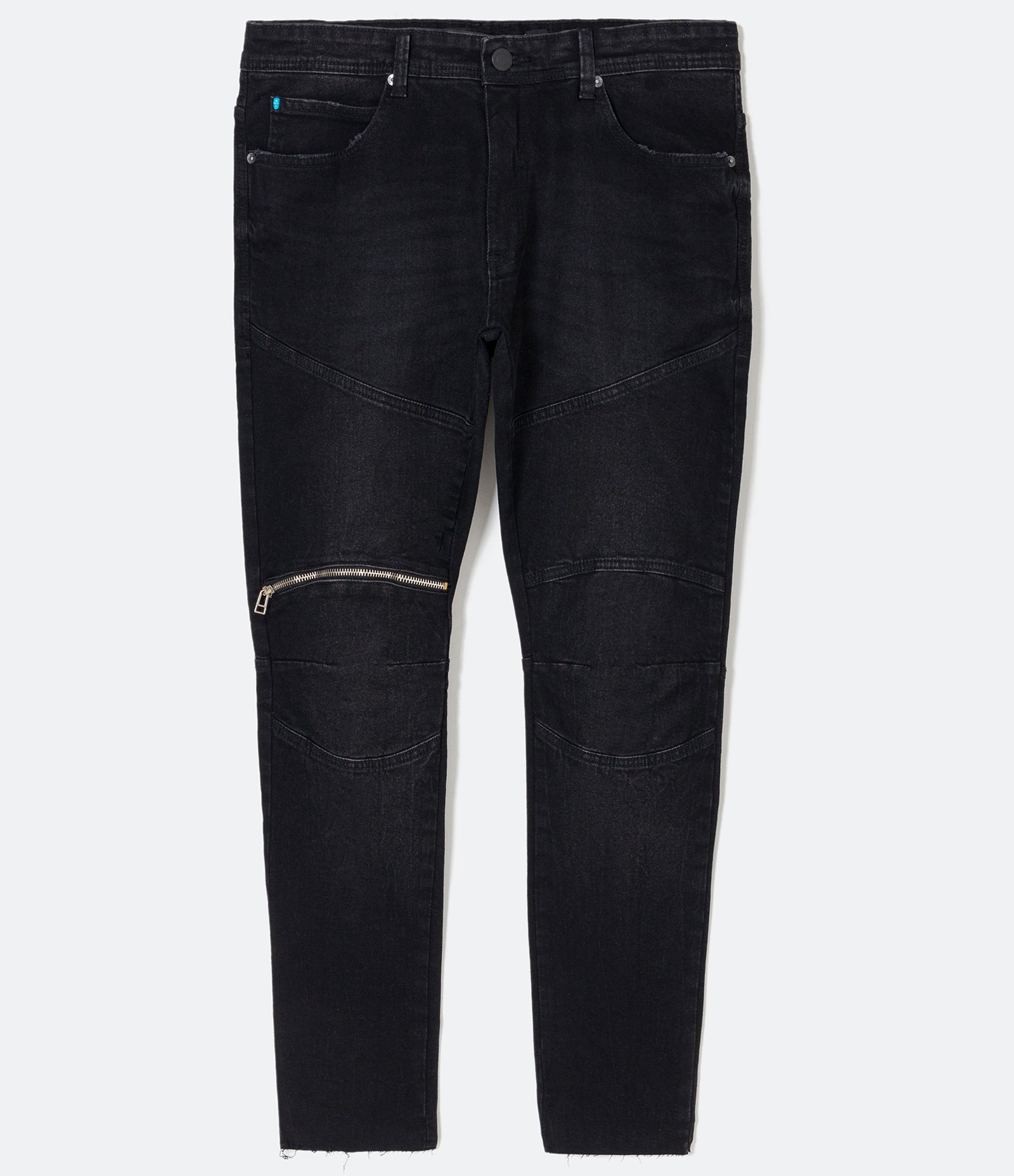 Calça Jeans Skinny Biker com Ziper Preto 6