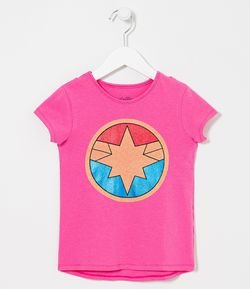 Blusa Infantil Capitã Marvel - Tam 3 a 10 anos