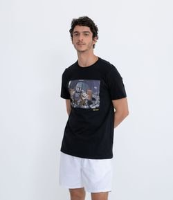 Camiseta Manga Curta com Estampa Yoda