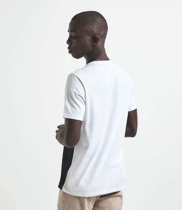 Camiseta Manga Curta em Algodão Bicolor | Request | Branco | P