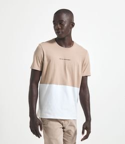 Camiseta Manga Curta em Algodão Bicolor 