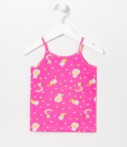 Blusa Infantil Alças Gatinha-Sereia e Flamingo -  Tam 1 a 5 anos