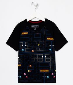 Camiseta Infantil Pac Man - Tam 5 a 12 anos
