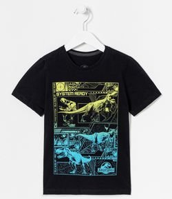 Camiseta Infantil Jurassic World - Tam 5 a 14 anos