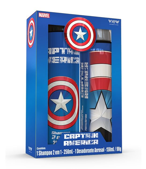 Kit Infantil Capitão América Marvel View com Shampoo 2 em 1 + Desodorante | View | KIT