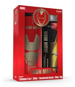 Kit Infantil Homem de Ferro Marvel View com Shampoo 2 em 1 + Desodorante 