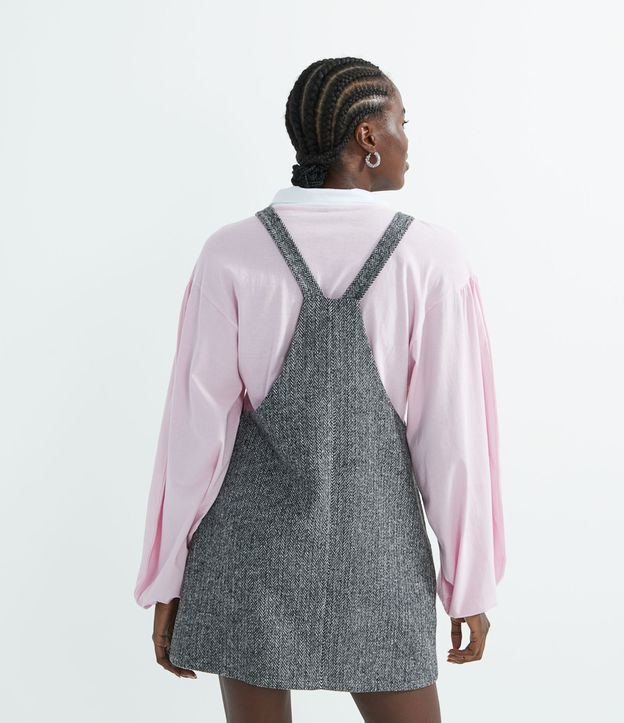 Vestido Salopete en Polivelour con Bolsillo Frontal Gris 2