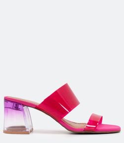 Sandália Vinil Salto Acrílico Diferenciado Satinato