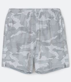 Bermuda Esportiva com Estampa Camuflada e Zíper no Bolso