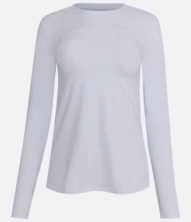 Camiseta Esportiva em Microfibra com Recorte e Proteção UV Branco 5