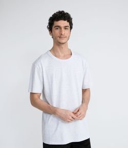 Camiseta Manga Curta Mescla em Algodão Malha Rústica Easy Fit