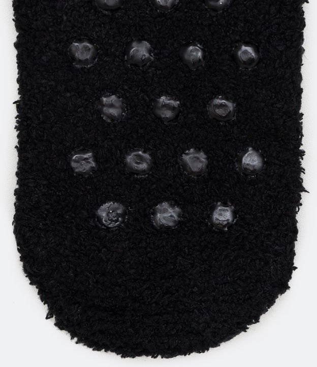 Media Ballet en Chenille con Antideslizante y Bordado de Onza Negro 4