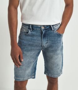 Bermuda Jeans Slim com Bolsos