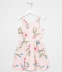 Vestido Infantil Floral Fit Mordidinha - Tam 5 a 14 anos